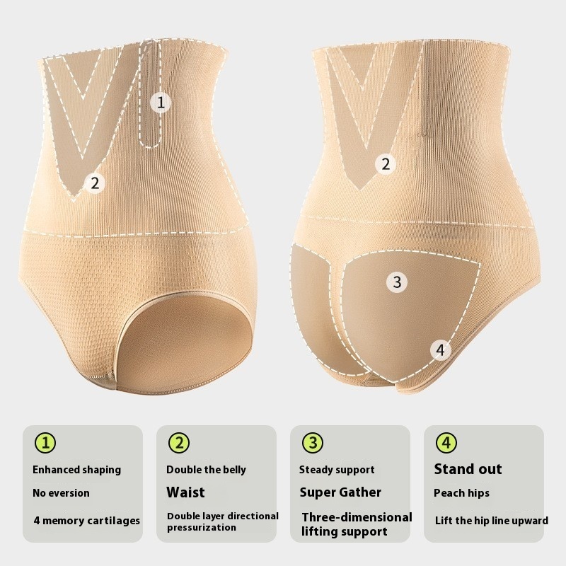 Anti-gravity Hip Lifting Tummy Slimming Breathable Plus Size Ladies' High-waist Panty - الصورة 4